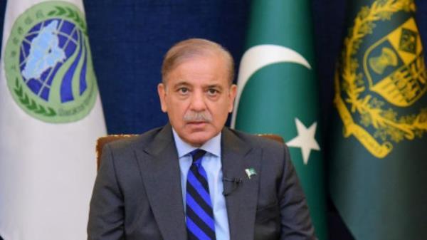 Pakistan&#039;s Prime Minister Shehbaz Sharif, addresses the 23rd Shanghai Cooperation Organization (SCO) Summit, hosted virtually by India, in Islamabad, Pakistan July 4, 2023. Press Information Department (PID)/Handout via REUTERS/File Photo