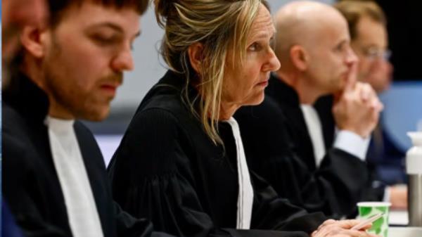 Lawyer Liesbeth Zegveld attends a hearing of a case against the Dutch state launched by human rights organisations, who say the export of F35 fighter jet parts to Israel makes the Netherlands complicit in alleged war crimes in Gaza, in The Hague, Netherlands, December 4, 2023. REUTERS
